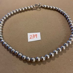 Silver tone bead necklace